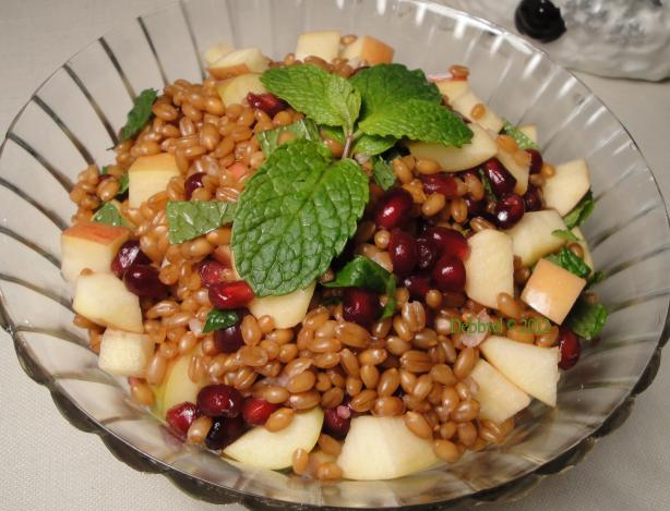 Apple, Pomegranate and Wheat Berry Salad. Photo by Debbwl