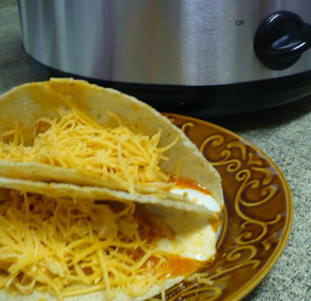 Crockpot Buffalo Chicken Tacos. Photo by megs_