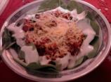 Salsa Poached Egg on Mixed Leaf Salad