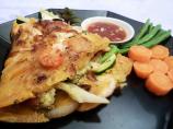 Vietnamese Chicken Pancakes With Shrimps (Bhan Ga)