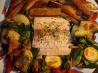 Buttery Lemon-Zest Salmon With Spinach Salade and Fries. Photo by Weekly Challenge