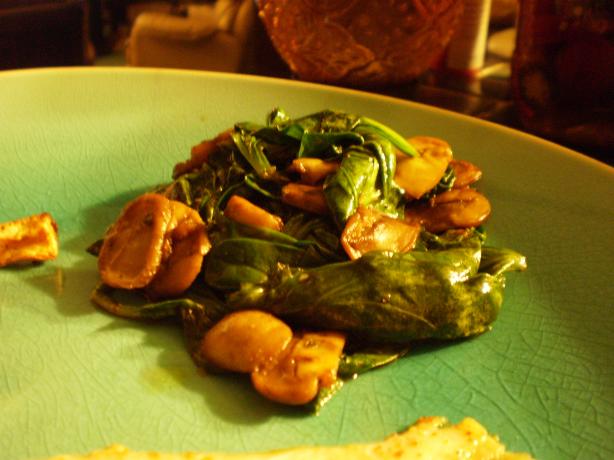 Spinach and Mushrooms. Photo by breezermom