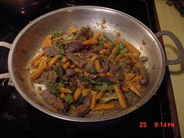 Stir-Fried Beef, Broccoli, and Yams. Photo by Timothy J Higgins Eva