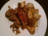Onion-Crusted Meat Loaf With Roasted Potatoes. Recipe by Aunt Sukki