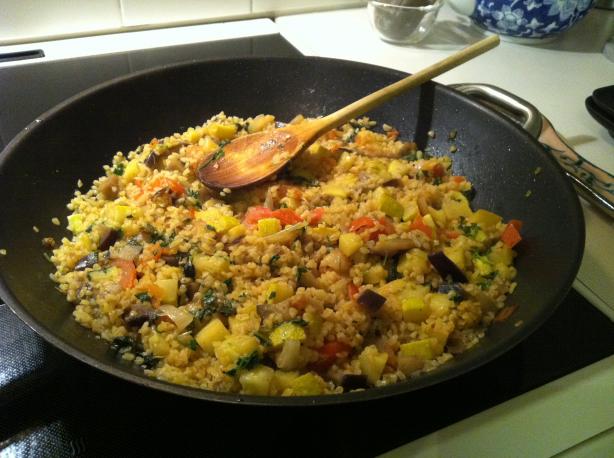 Zucchini - Aubergine Bulgur. Photo by SLA_Gaia