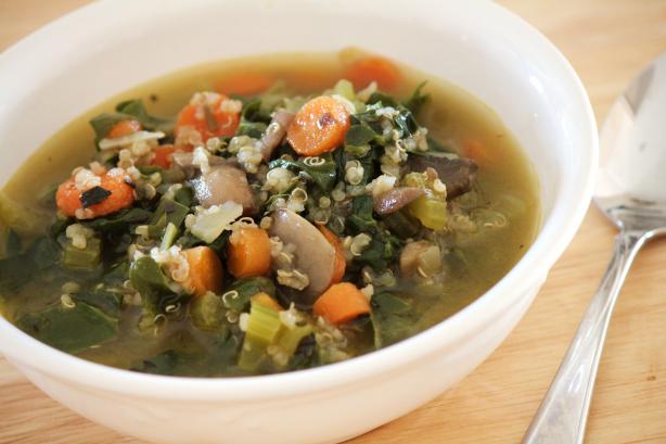 Herbed Vegetable Quinoa Soup With Swiss Chard. Photo by Delicious as it Looks