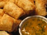 Crispy Bacon Basil Puffs With Lucky Peach Dipping Sauce