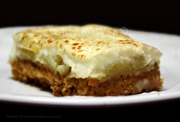 Apple Slice With Creamy Topping. Photo by Chef floWer