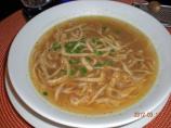 Frittatensuppe - Beef Broth Topped With Strips of Sliced Pancake