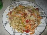 Shrimp With Pasta, Asparagus, Artichoke & Diced Tomatoes