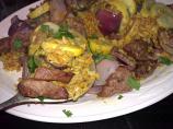 Curried Beef Kebabs With Brown Basmati Rice. Photo by mersaydees