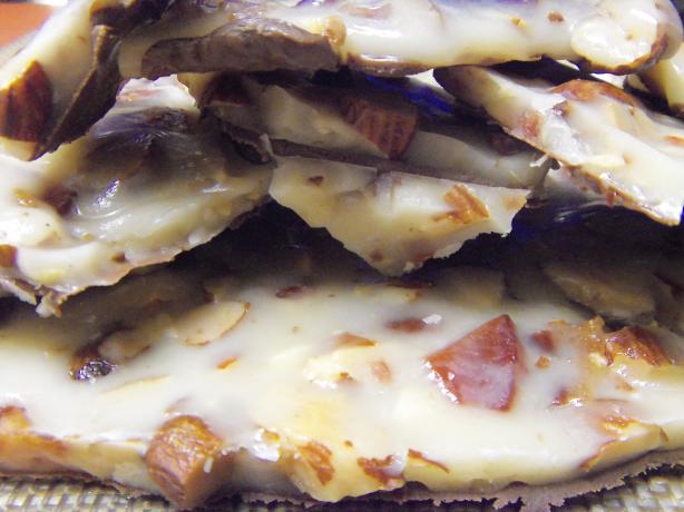 Chocolate Dipped Smoked Almond Bacon Brittle. Photo by alligirl