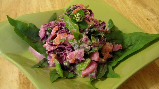 Fresh Leprechaun Footprint Salad With Eye of Newt Dressing. Photo by Rita~
