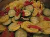 Sauteed Yellow Squash, Zucchini and Roasted Red Peppers. Recipe by Papa D 1946-2012