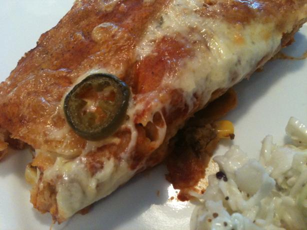 Beef Enchiladas (No-Messy Kitchen or Blistered Fingers). Photo by marinecopper