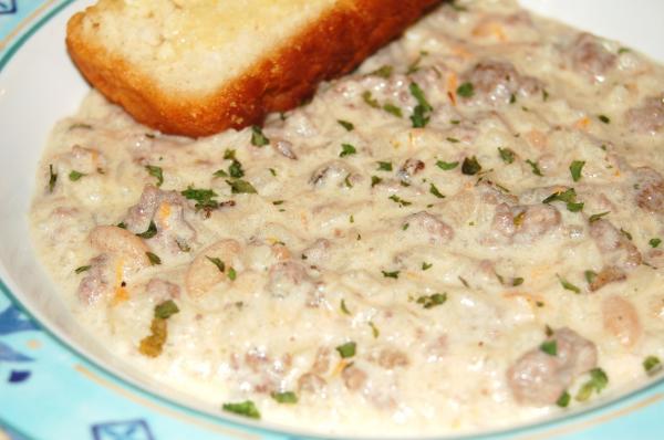 Jan's Comforting, YUMMY but Naughty Chicken Wild Rice Soup. Photo by sydsmama