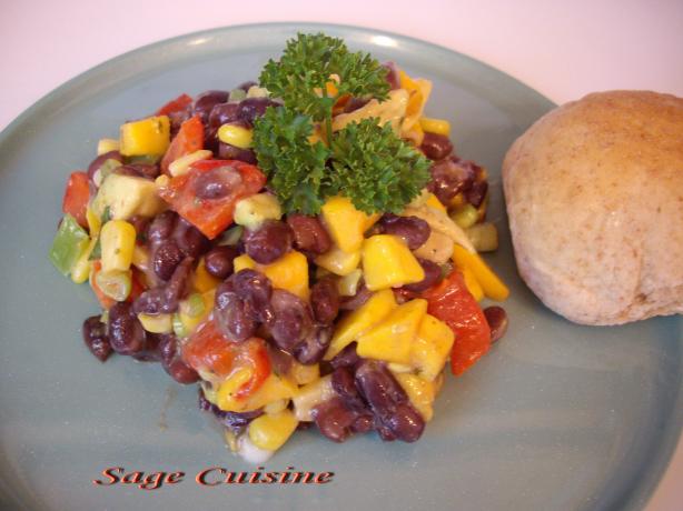 Black Bean,mango and Avocado Salsa Salad. Photo by Sage