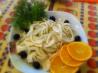 Steamed Sole With Fragrant Herbs. Fennel Salad With Orange Sauce