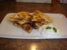 Cumin-Crusted Chicken Cheddar Quesadillas W/ Basil Sour Cream. Recipe by Lavender Lynn