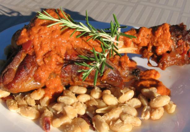 Lamb Shanks on Cannellini Beans. Photo by K9 Owned
