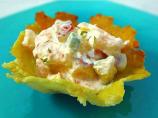 Shrimp & Mango Salad in Crispy Parmesan Bowls