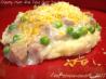 Creamy Ham & Peas over Spuds