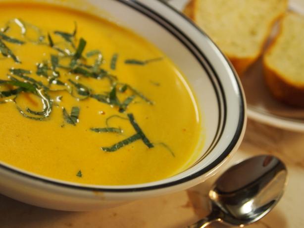 Grilled Yellow Tomato Bisque. Photo by Random Rachel