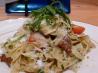 Fresh Basil Fettuccine With Herbs, Chorizo, and Cherry Tomatoes. Recipe by lukempaulson