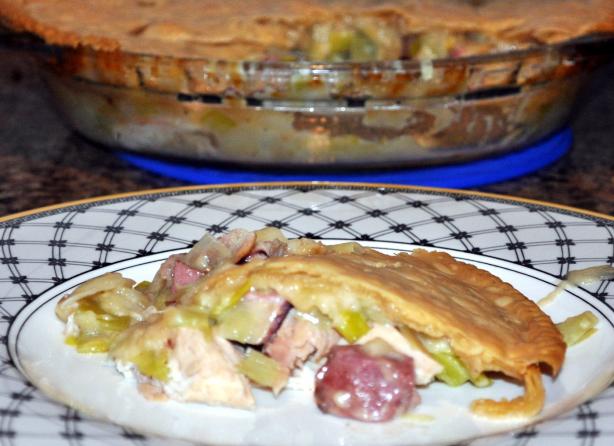 Chicken, Ham and Leek Pie. Photo by KateL