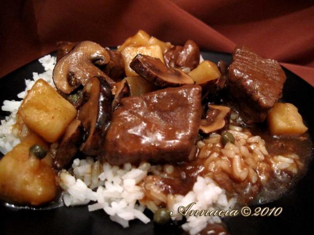 beef stew with cuban coffee gravy