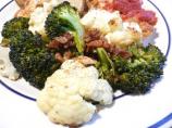 Oven Roasted Cauliflower and Broccoli With Bacon