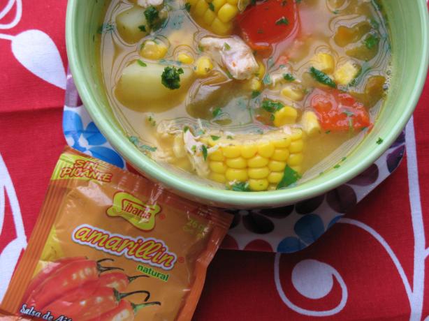 Peruvian-Style Corn, Pepper and Chicken Soup. Photo by MsPia