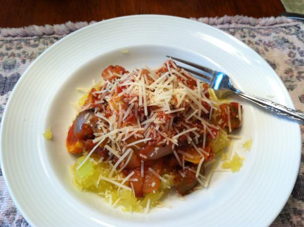 Roasted Garden Vegetables With Spaghetti Squash. Photo by Deb Wolf