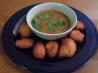 Sambhar Vada  (Yellow Lentil Soup With Spiced Doughnuts)