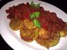Shallow Fried Eggplant With Tomato Chutney. Recipe by Acadia*