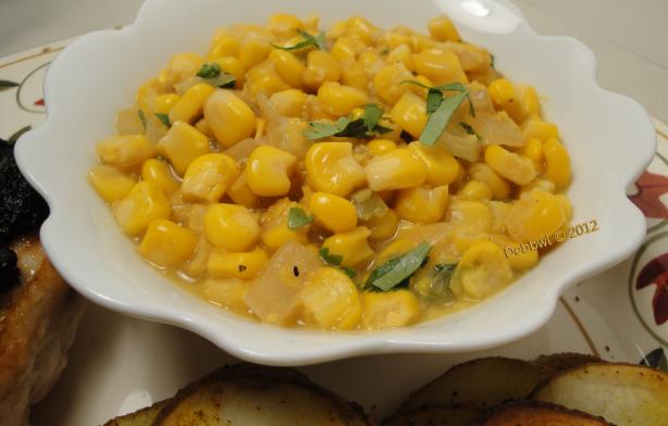 Spicy "Creamed" Corn (Dairy-Free). Photo by Debbwl