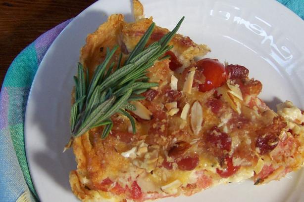 Tomato Tart With Rich Cheese Crust and Almond Bacon Crunch #RSC. Photo by Chef #453383