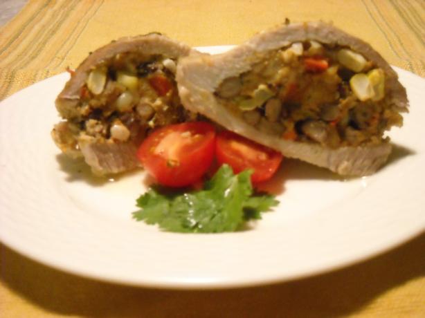 Black Bean, Corn and Bacon Stuffed Pork Chops #RSC. Photo by hcampbell4801