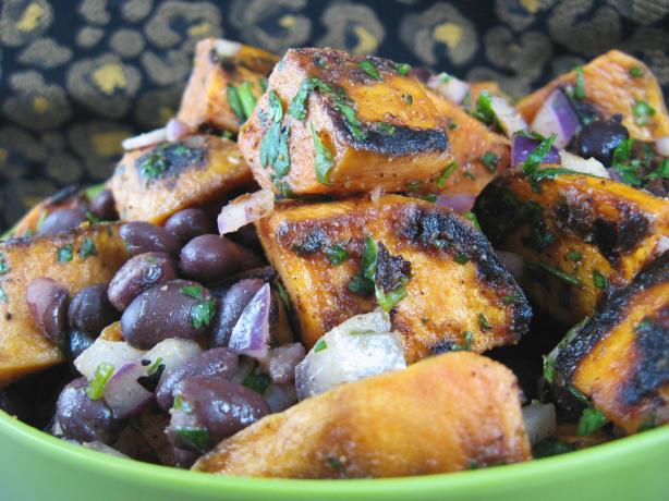 Roasted Sweet Potato and Black Bean Salad. Photo by Kathy at Food.com