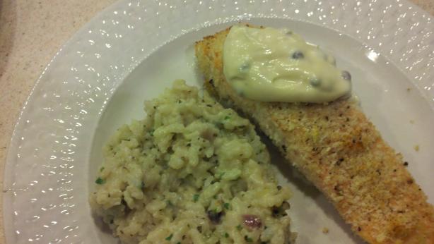 Crumb-Crusted Baked Salmon With Lemon Caper Sauce. Photo by Cooks4_6