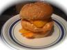 Salmon Burger With Roasted Sweet Peppers and Lemon Aioli Sauce.