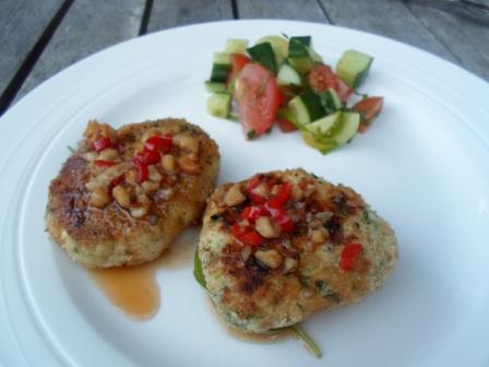 Asian Style Chicken & Cashew Cakes. Photo by Kiwi Kathy