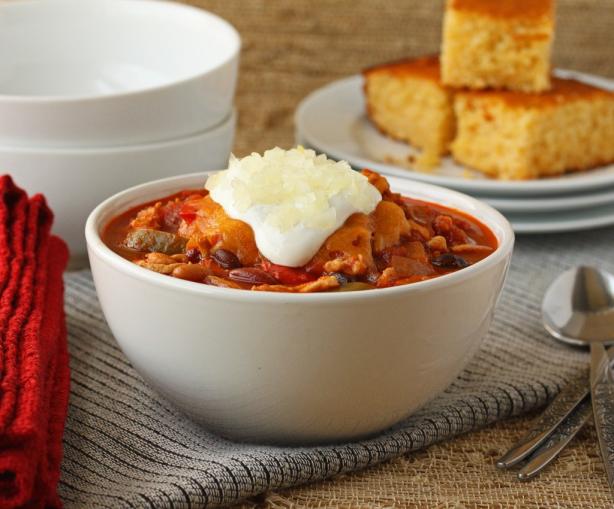 Bill's Award Winning Turkey Chili Recipe. Photo by Simply Fresh Cooking