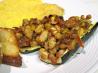 Zucchini Stuffed With Tomato, White Beans, and Pesto. Recipe by Nancy's Pantry