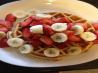 Tasty Low Fat, Multigrain Strawberry Orange Waffles. Recipe by ComoxFoodie