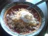 Vegetarian Chicken Chili With Crushed Tortilia Chips and Cheese