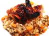 Crispy Chicken a L'Orange and Brown Rice. Recipe by Everything Tasty Kitchen