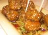 Meatballs in a Sweet 'n Spicy Asian Sauce With Warm Asian Slaw. Recipe by Everything Tasty Kitchen