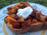 Sweet Potatoes Stuffed With Shrimp and Salsa