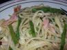 Smoked Trout Linguine With Asparagus and Lime. Photo by Jostlori